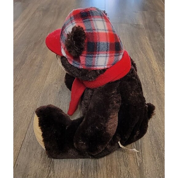 Hugfun International Brown Teddy Bear Red Hat Scarf Plush Stuffed Animal Toy 17" - Picture 5 of 9